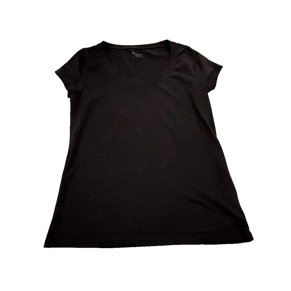 No Boundaries Women's Scoop Neck Short Sleeve T-Shirt Black Size Medium (8-10)